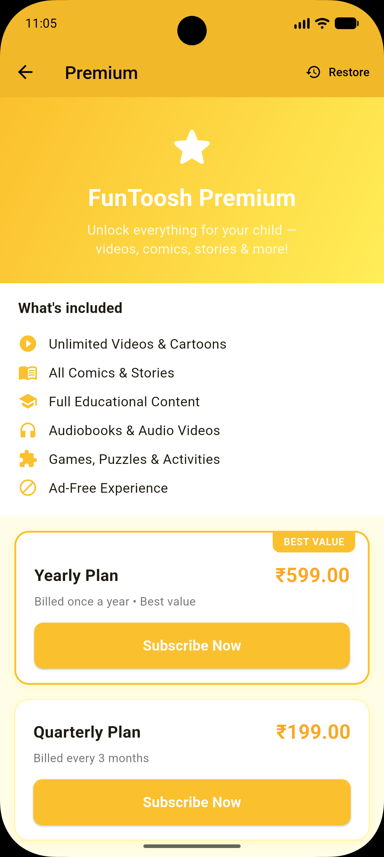 Funtoosh – Premium Plans